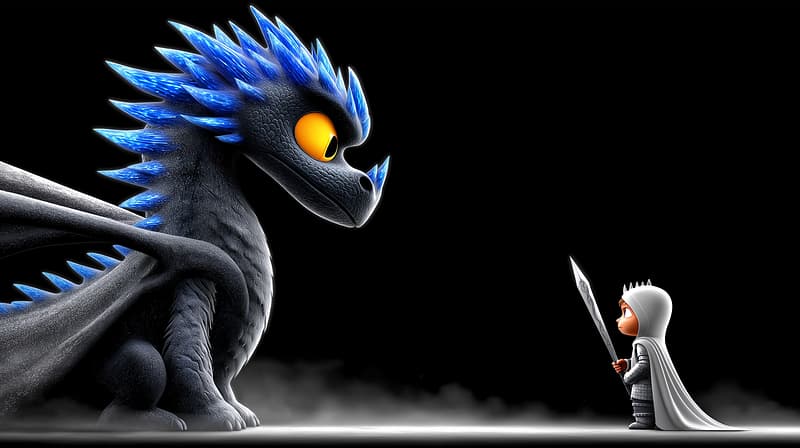 Cute Dragon and Brave Knight Fantasy Wallpaper in 4K - Fantasy Wallpaper desktop Wallpaper | Picmaze