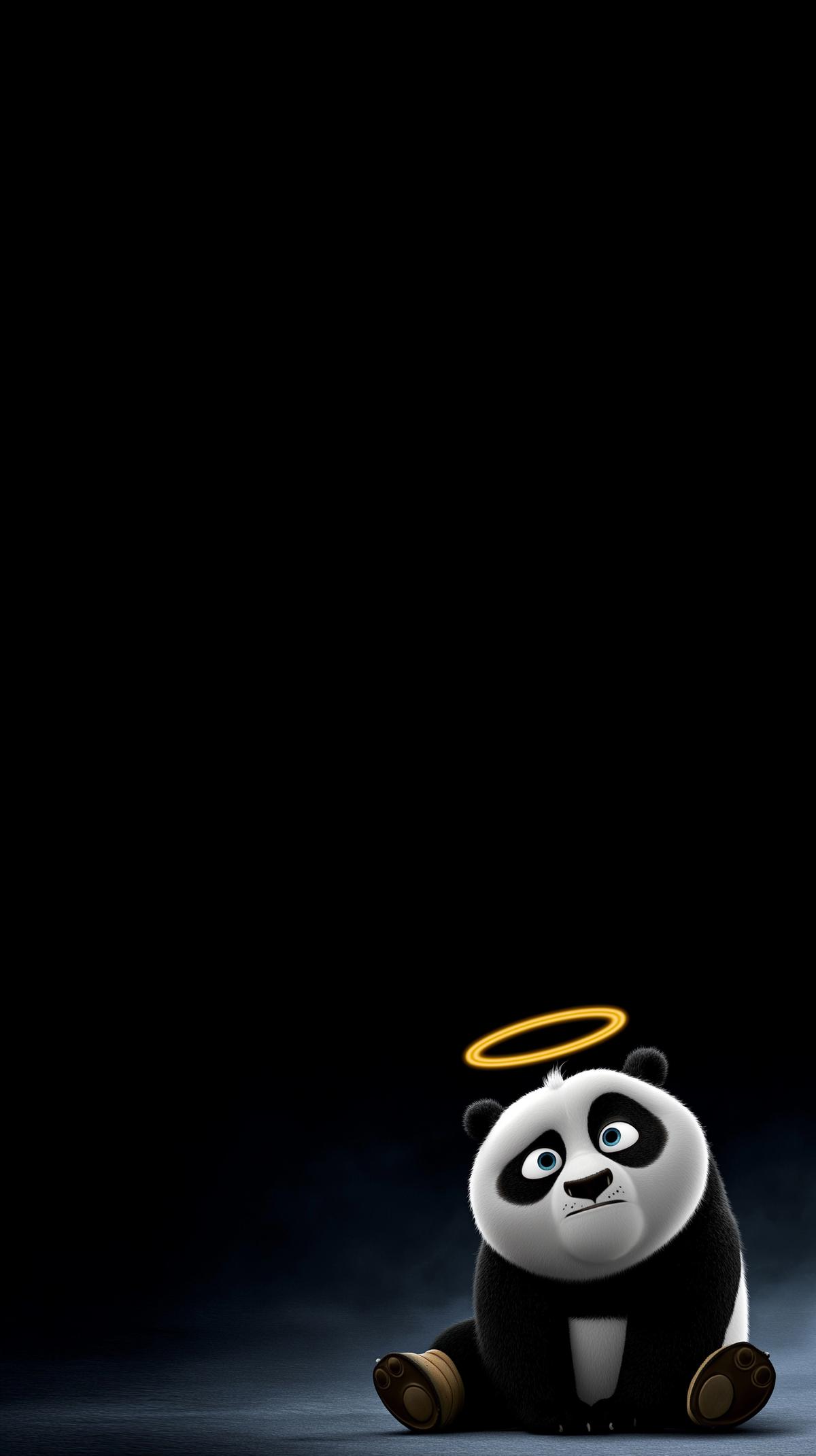 Sad Angel Panda Android Wallpaper – Cute Cartoon Panda with Halo ...