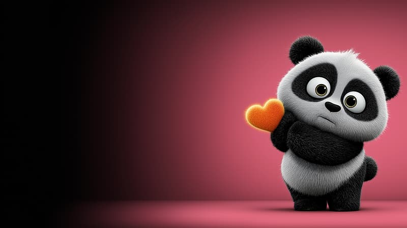 Cute Panda Holding Heart 4K Wallpaper - Desktop Wallpapers  desktop Wallpaper | Picmaze