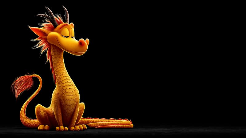 Cute Golden Cartoon Dragon Fantasy 4K Wallpaper - Fantasy Wallpaper desktop Wallpaper | Picmaze