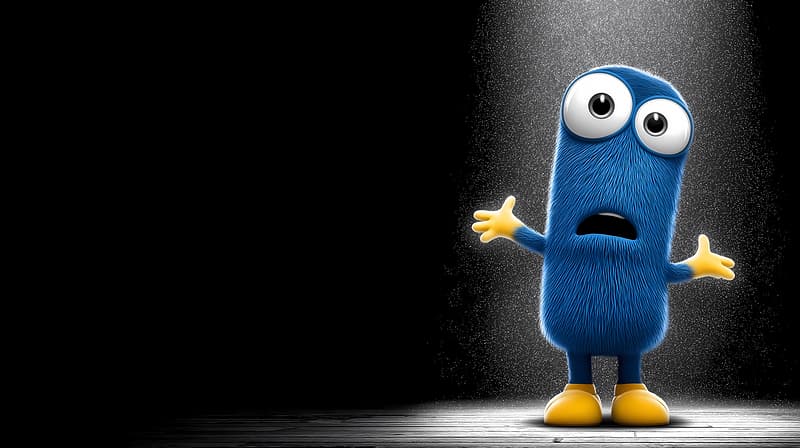 Cute Blue Cartoon Character Spotlight 4K Wallpaper - Desktop Wallpapers  desktop Wallpaper | Picmaze