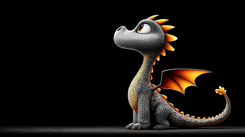 Cute Gray Baby Dragon Fantasy Desktop Wallpaper 4K - Fantasy Wallpaper desktop Wallpaper | Picmaze