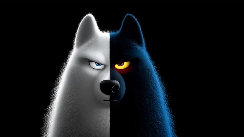 Dual Face Wolf 4K Dark Fantasy Wallpaper - NATURE desktop Wallpaper | Picmaze