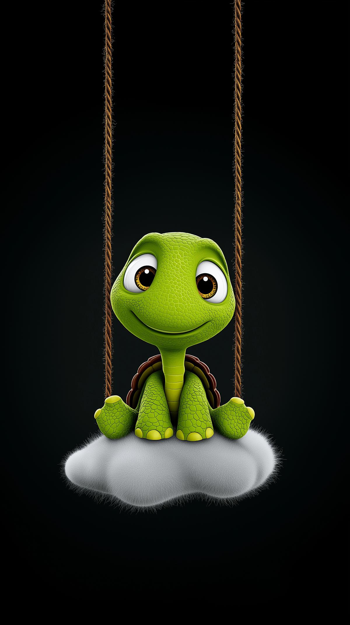 Cute Turtle on Cloud Swing Wallpaper 4K wallpaper - NATURE | Picmaze