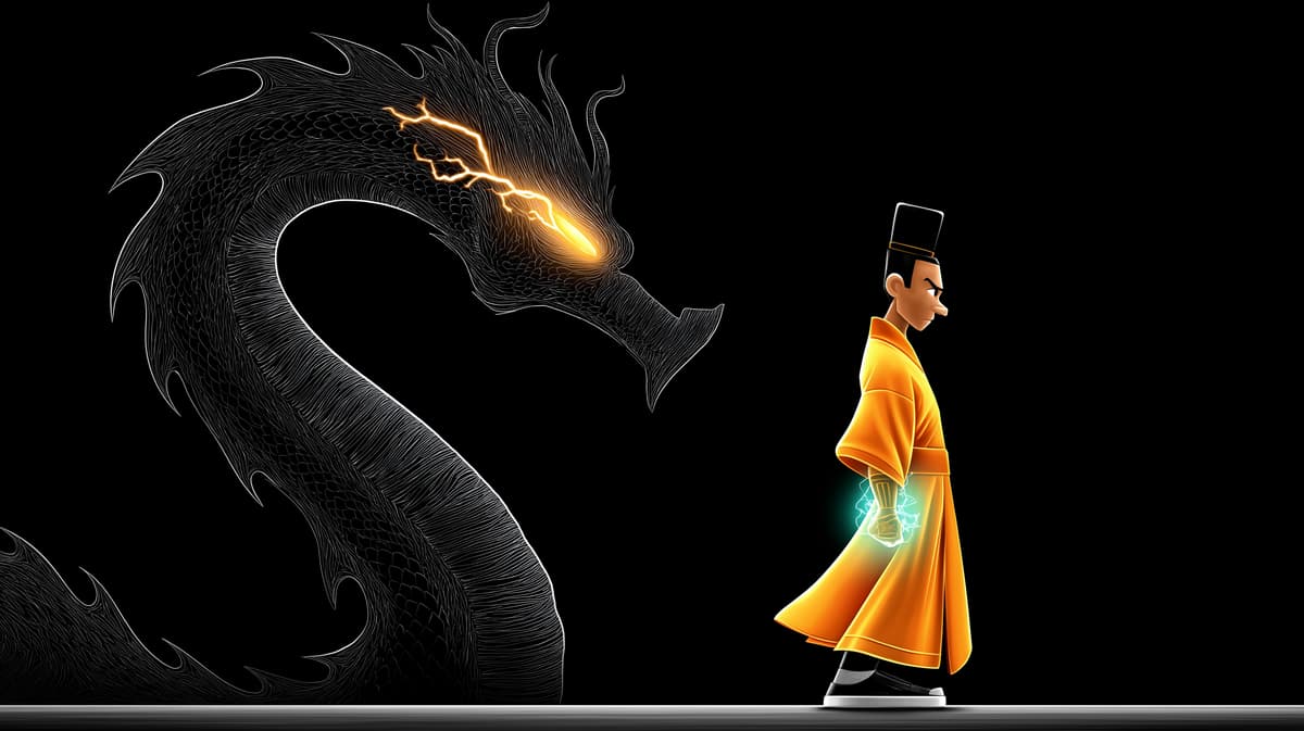 Dark Dragon and Mystic Monk Fantasy 4K Wallpaper wallpaper - Fantasy Wallpaper | Picmaze