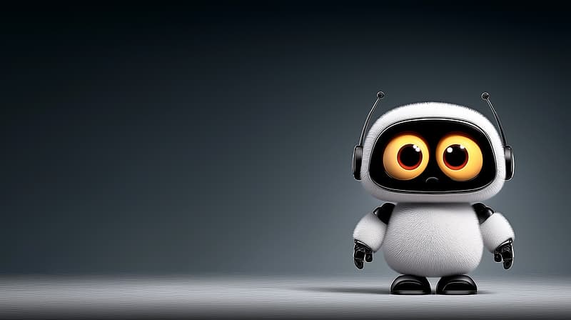 Cute White Robot with Big Glowing Eyes 4K Wallpaper - Desktop Wallpapers  desktop Wallpaper | Picmaze