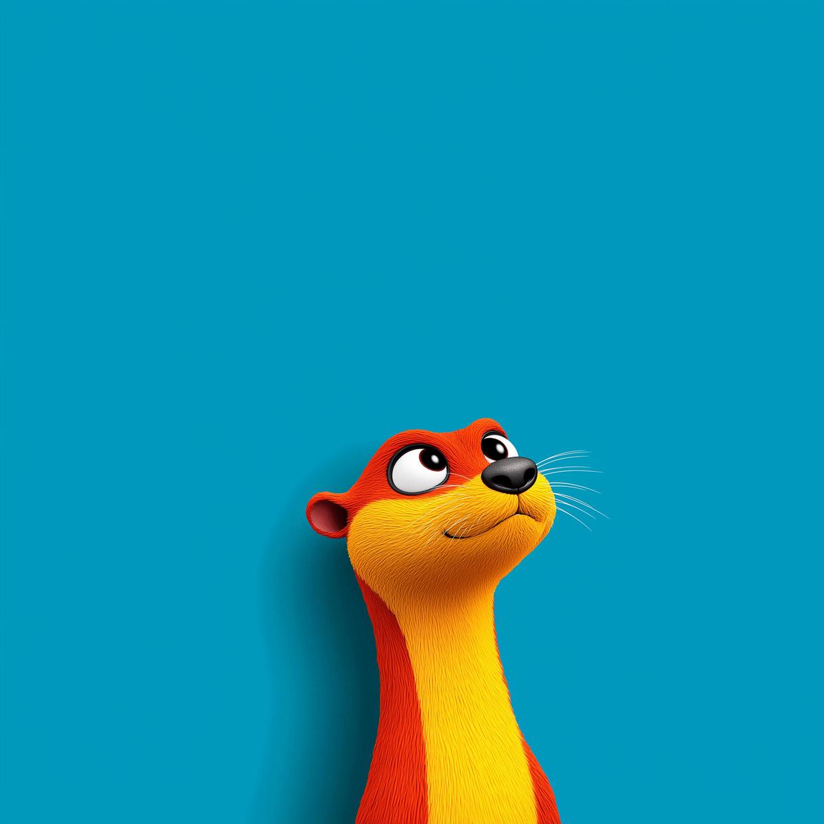Cute Cartoon Otter Looking Up Wallpaper – Funny Big‑Eyes Animal Cyan Android Background wallpaper - profile-pictures | Picmaze