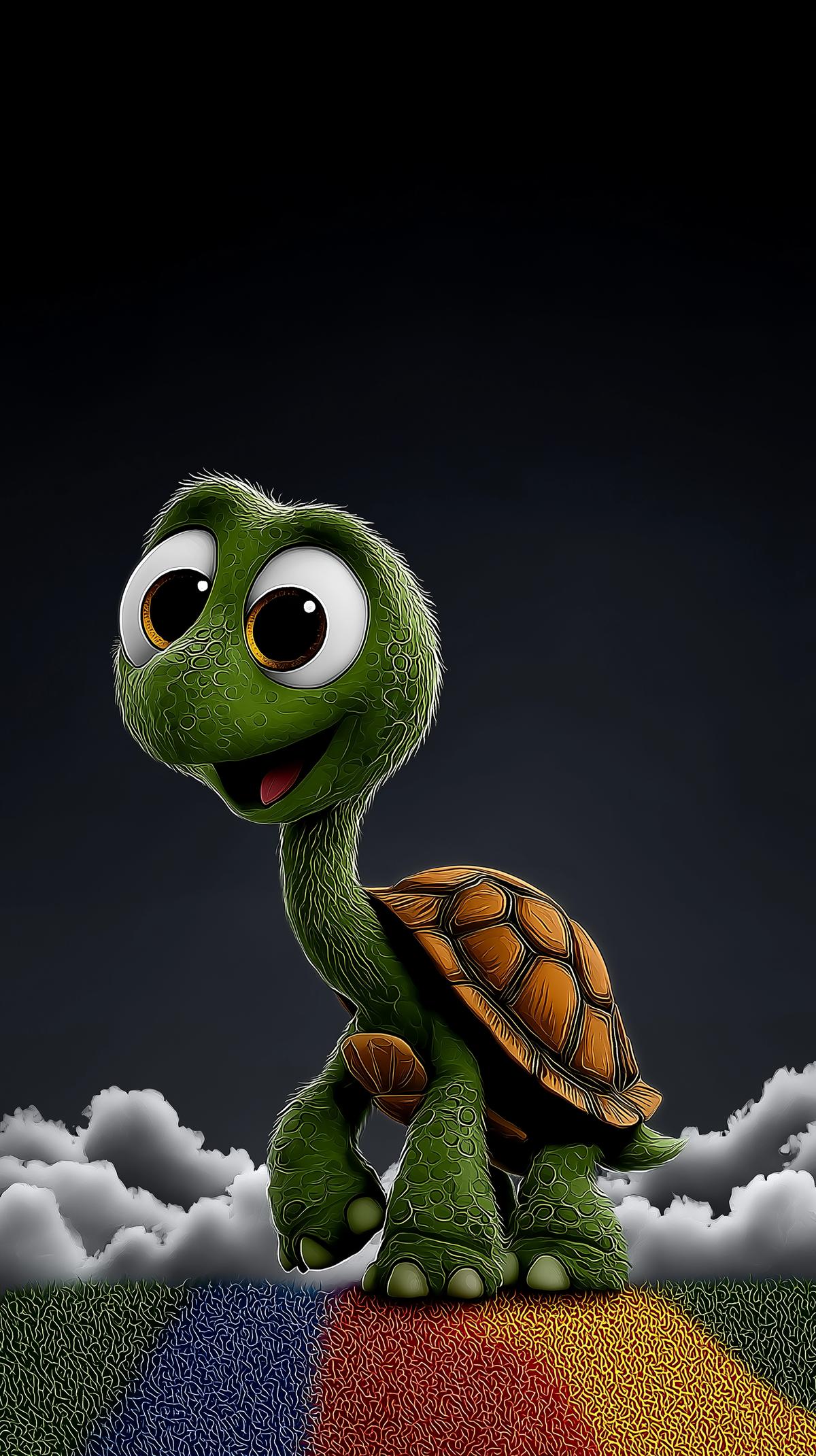 Cute Cartoon Turtle Wallpaper 4K for Phone & Desktop wallpaper - NATURE | Picmaze
