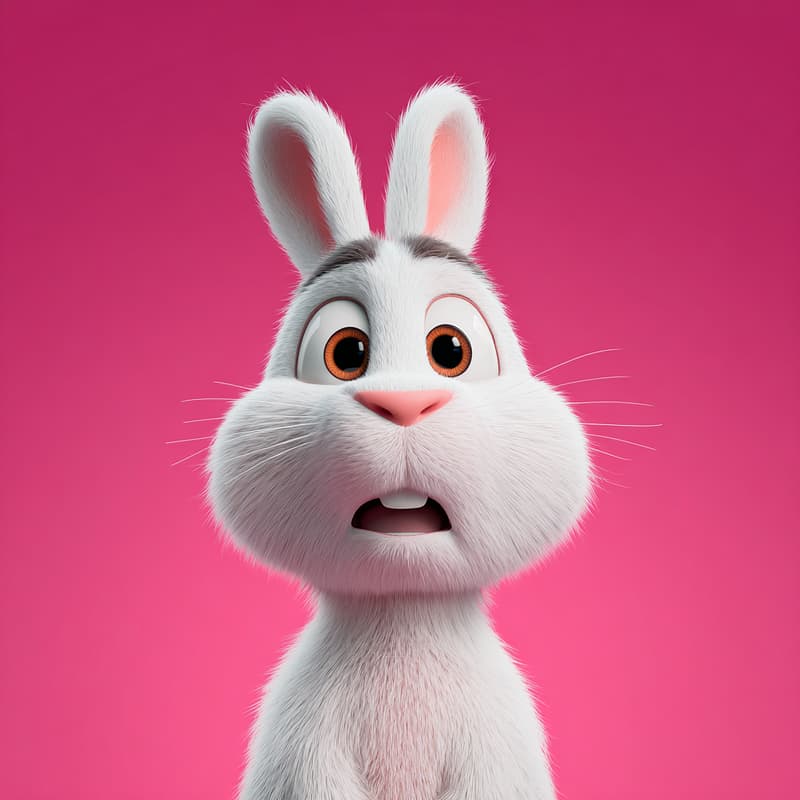 Cute 3D Cartoon Rabbit Profile Picture – Adorable Bunny Character DP profile picture