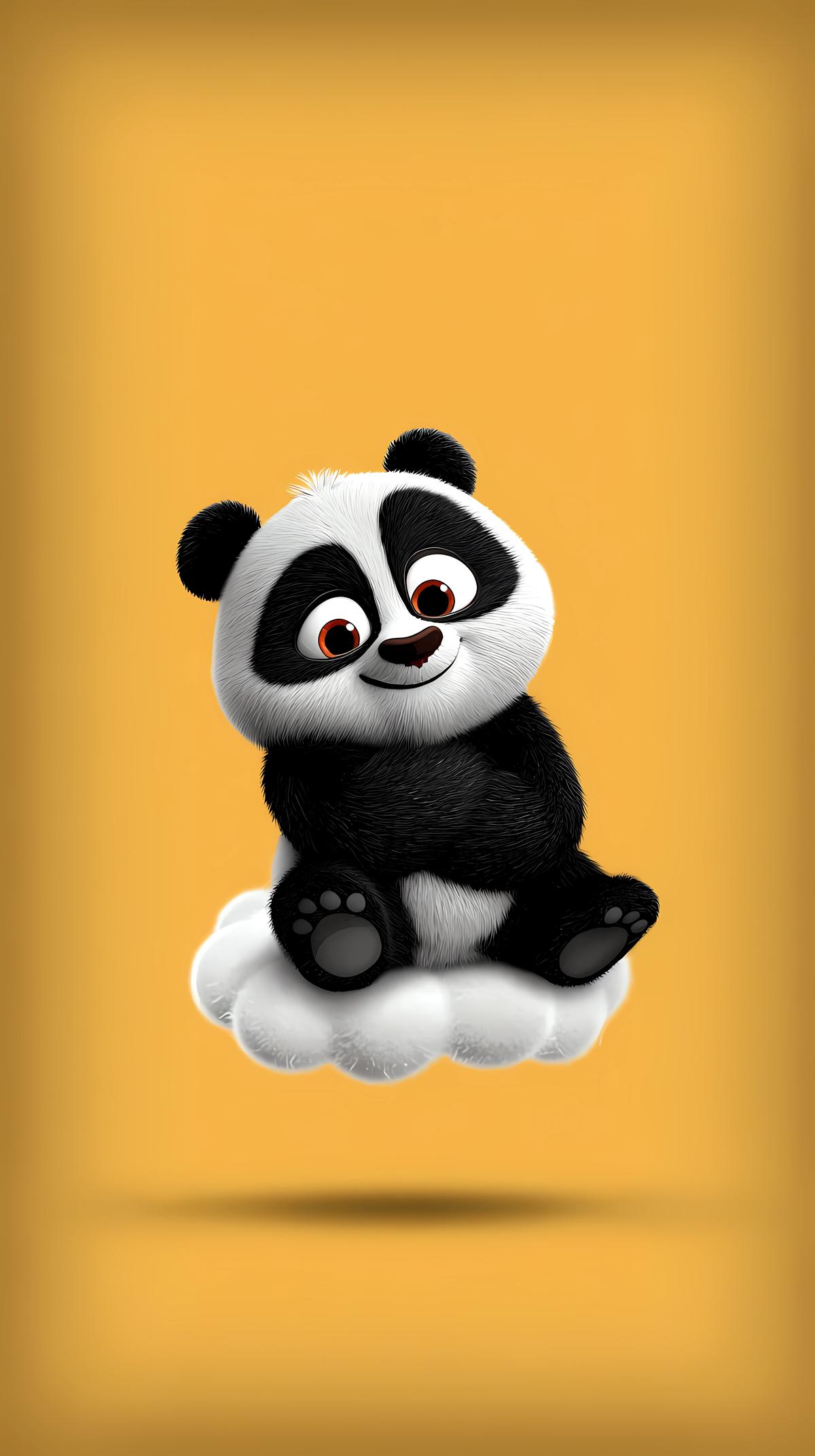 Cute Panda Sitting on Cloud Mobile Wallpaper 4K | Picmaze