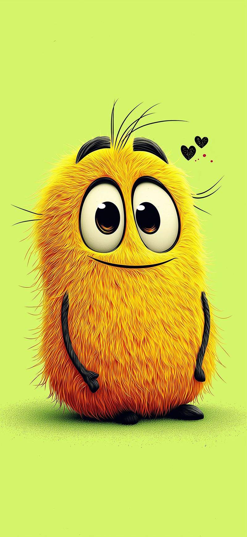 Cute Orange Fluffy Monster Wallpaper – Adorable Cartoon HD Background - ios wallpapers mobile Wallpaper | Picmaze