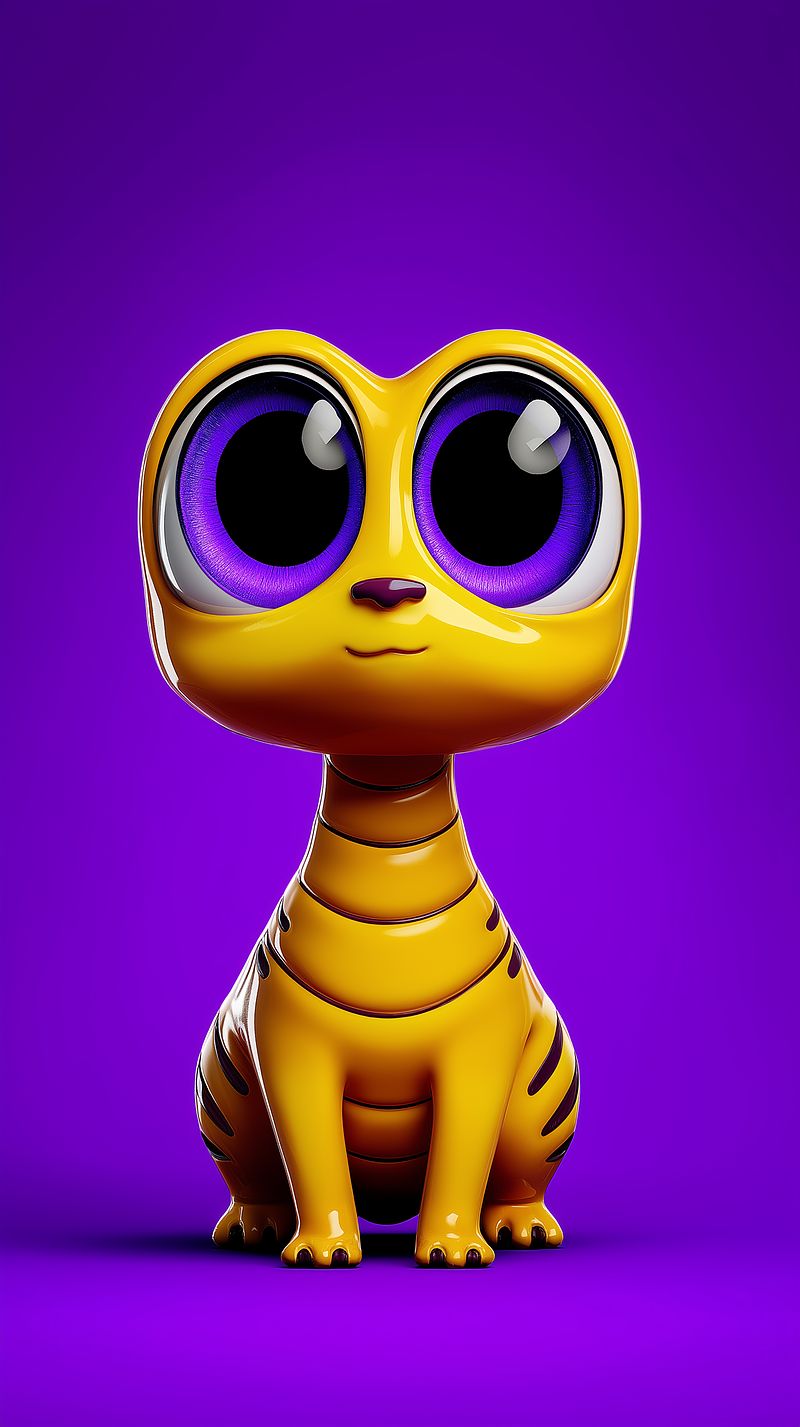 Cute Cartoon Cat Wallpaper with Big Purple Eyes HD - Mobile mobile Wallpaper | Picmaze