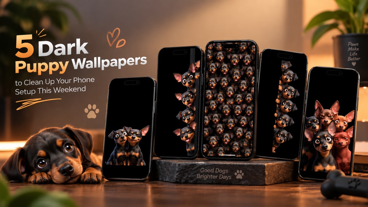 5 Dark Puppy Wallpapers to Clean Up Your Phone Setup This Weekend